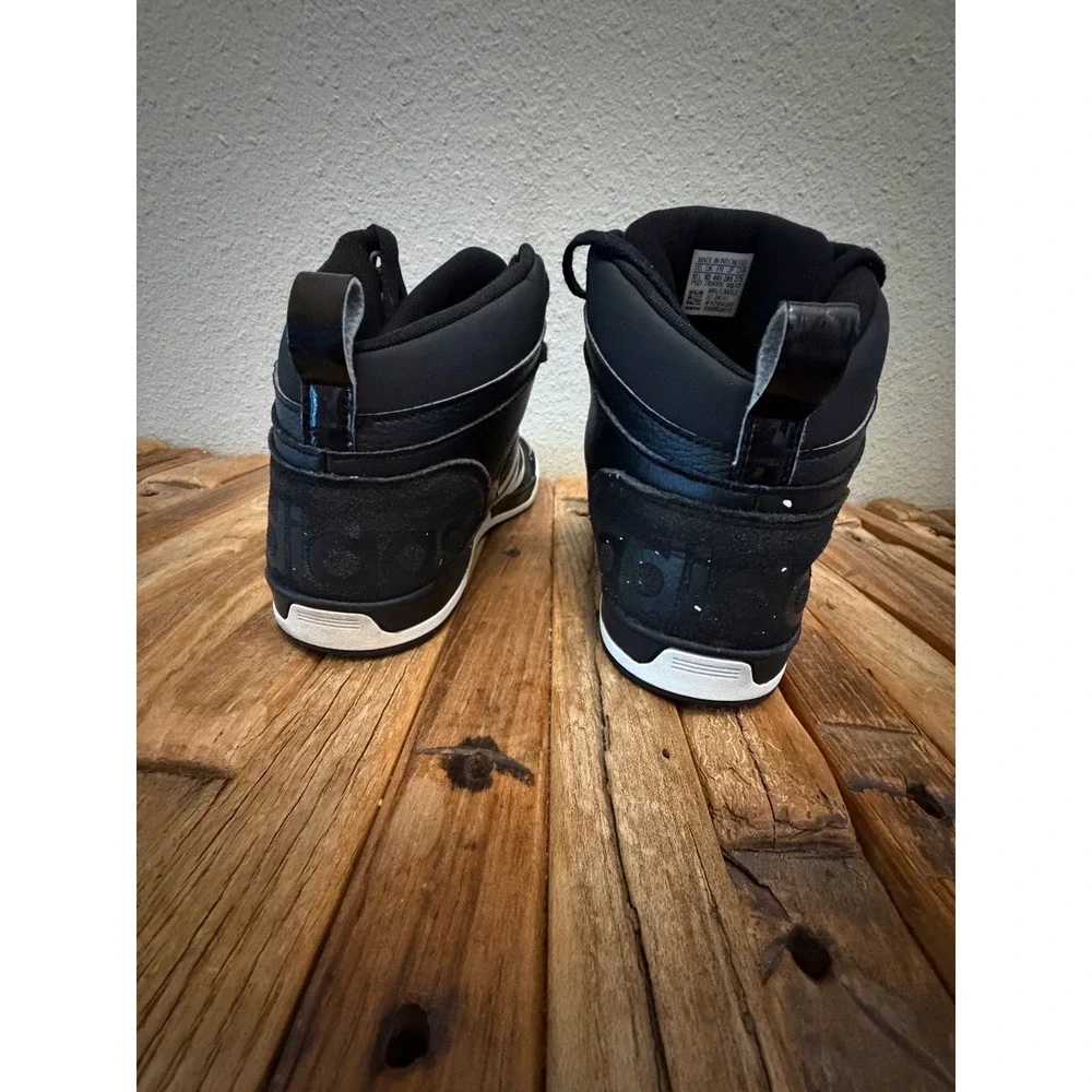 Adidas Hoops 2.0 Mid Size 10.5 Black White Basketball Sneakers AW5407
